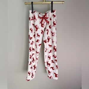 EUC Dearfoams Pajama bottoms M Red/White holiday time baggy relaxed fit party